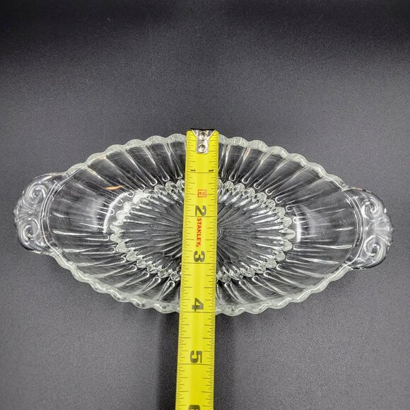 Glass Serving Trays Plates Set Of 2 Clear Vintage Charcuterie Serving Oval Read - Picture 7 of 11